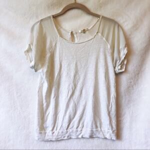Matty M White Short Sleeve Sheer Top